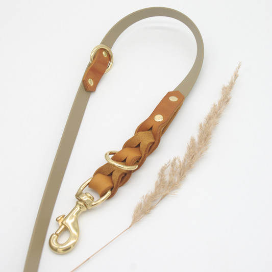 Fettleder Cognac-Biothane® Leine 19mm